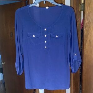 PerSeption Concept Blue Buttoned Blouse